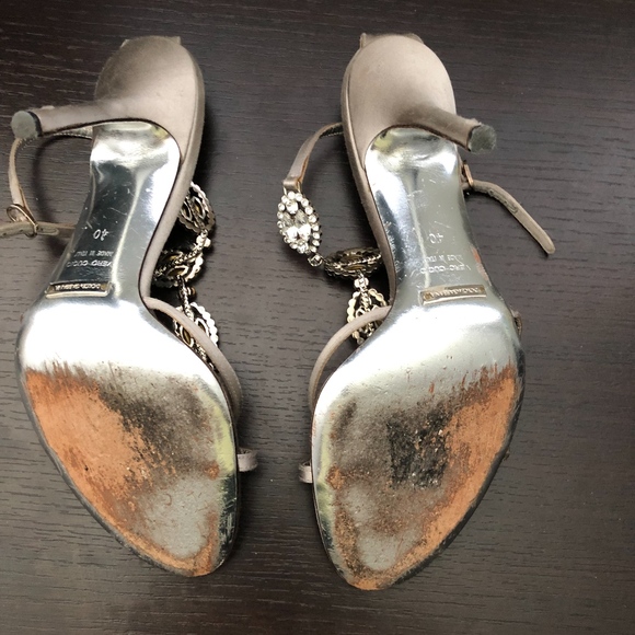 Jeweled Satin Y-Strap Sandals - Picture 3 of 3